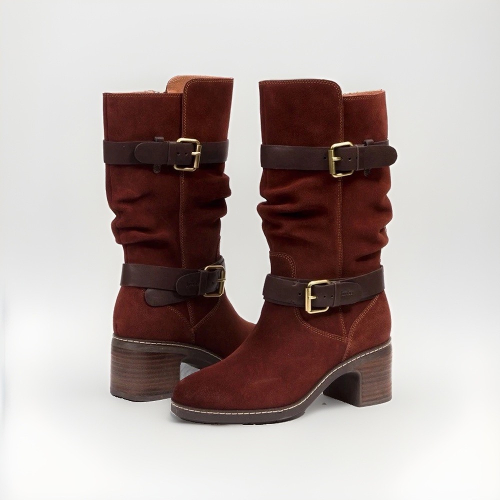 Jambu Victoria Reddish Brown Suede Water Resistant Boots NWT Woman's Size 8.5M